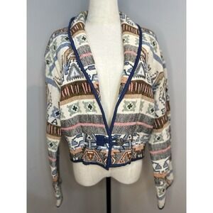 Vintage Flashback Womens Tapestry Blazer‎ Jacket Aztec Western Southwest Large